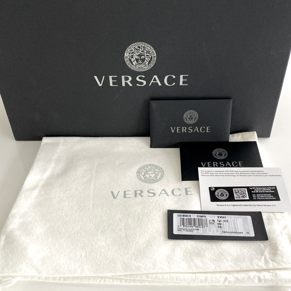 VERSACE EMBLEM LOGO GOLD STUD SANDALS NEW - Picture 12 of 13